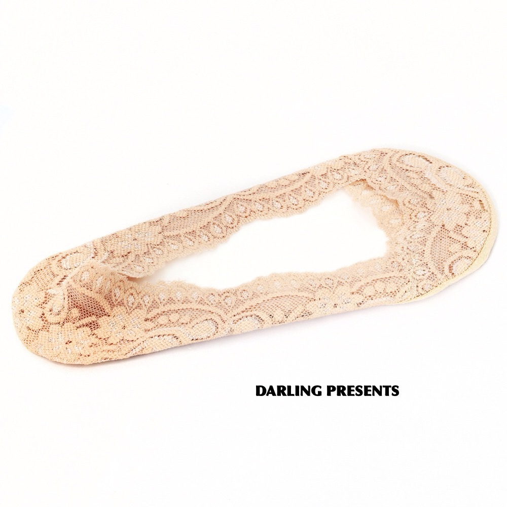 Lace Stay In Place Socks Women Color Beige OS